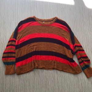 Free People oversized chenille striped sweater